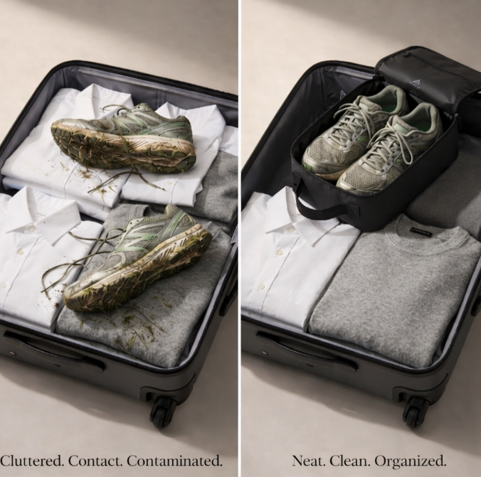 AuraCharge Waterproof Travel Shoe Bag